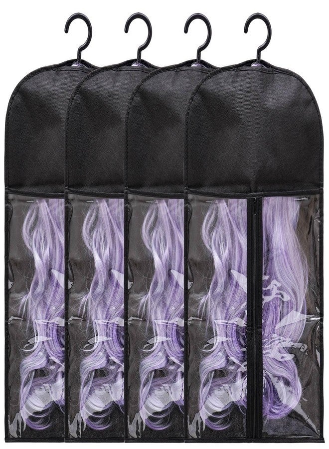 Hadwoer 4-Pack Hair Extension Holder - Wig Storage Bags with Hanger for Multiple Wigs, Dust-proof, Ideal for Hair Extensions & Accessories - Image 1